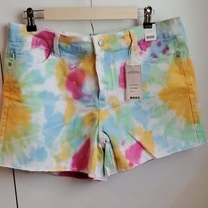 Judy Blue tye dye shorts xl rainbow